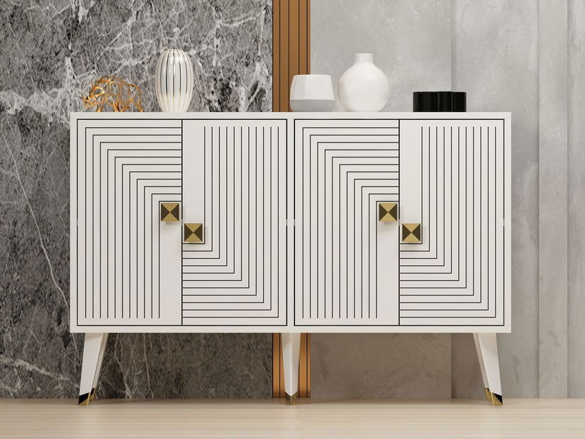 Skříňka Bimemi (bílá + zlatá)