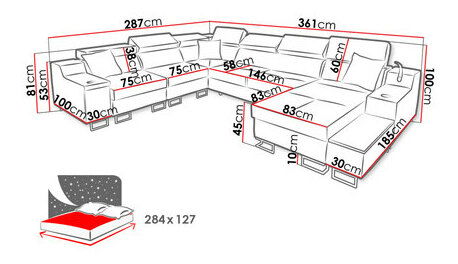 Rohová sedačka U Pesaruna VIII (zelená + světle zelená) (s úl. prostorem) (P)