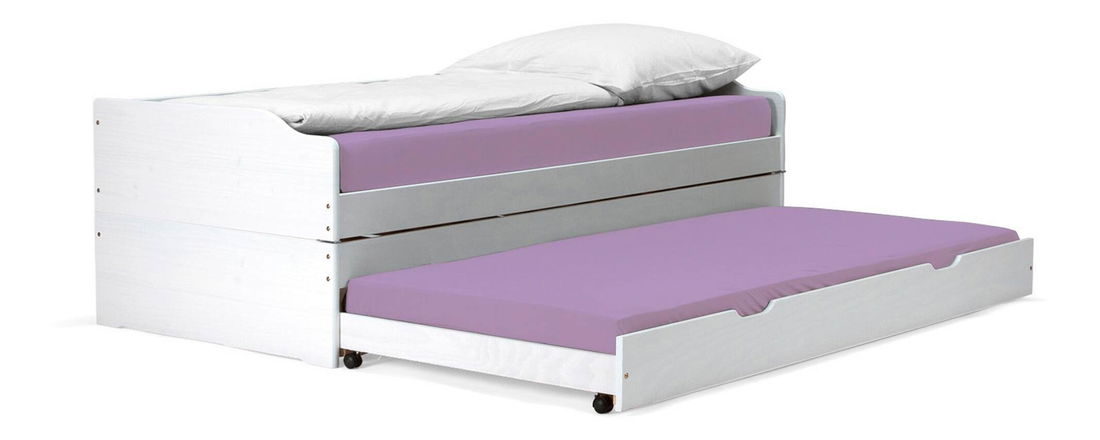 Postel s výsuvnými přistýlkami Flapi (bílá) 