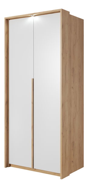Šatní skříň Xenos 140 (dub zlatý + bílá)