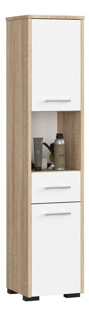 Koupelnová skříňka Fulgor 2D 1SZ 1W (dub sonoma + bílá)