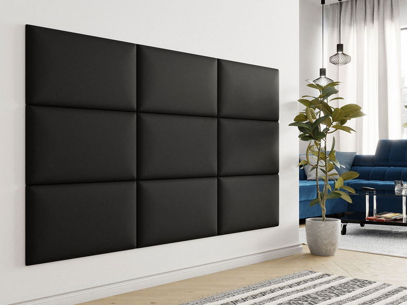 Čalouněný nástěnný panel Pazara 70x40 (ekokůže soft 011 (černá)