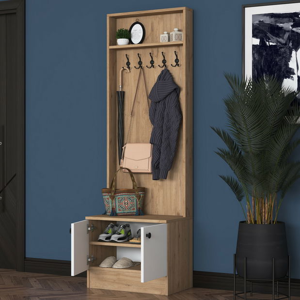 Předsíňová sestava Montorio (ořech + bílá)