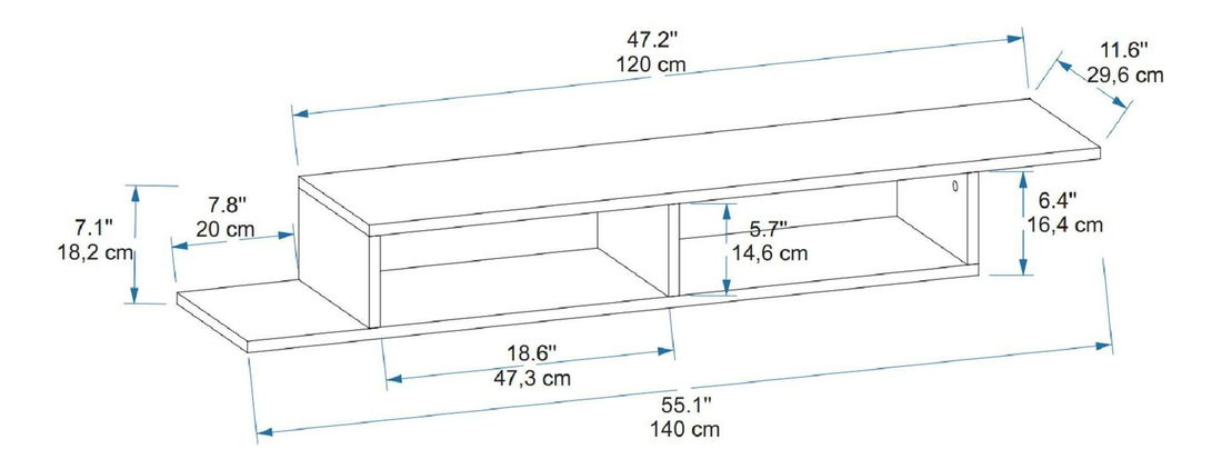Závěsný TV stolek Tuloli (antracit)