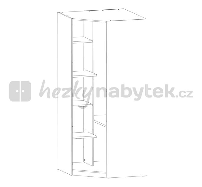 Rohová šatní skříň City C/28