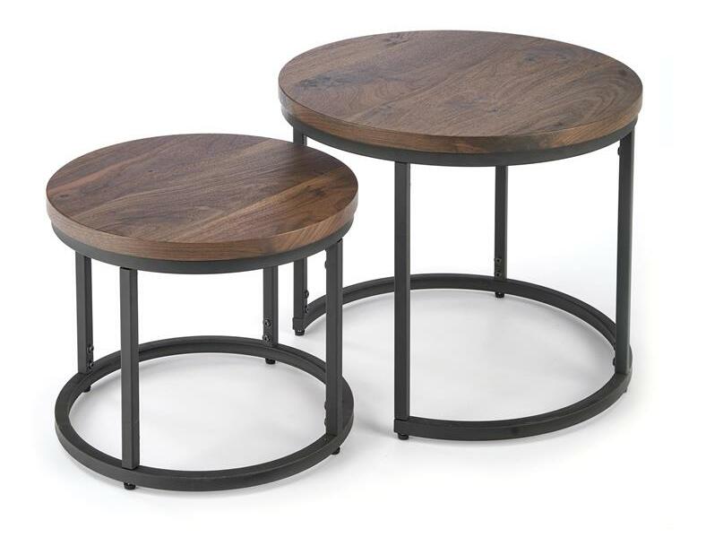 Set 2 ks. konferenčních stolků Owen (ořech+ černá)