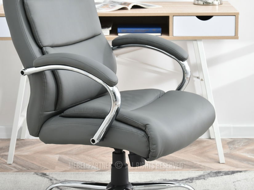 Křeslo Luxus (šedá + chromová)