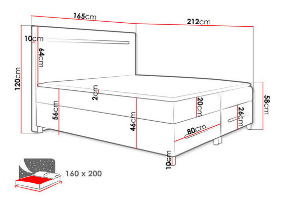 Manželská postel 140cm Trabajaban (modrosivá)