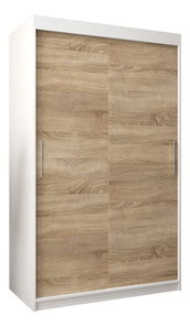 Šatní skříň 120 cm Toki (Bílá matná + Dub sonoma)