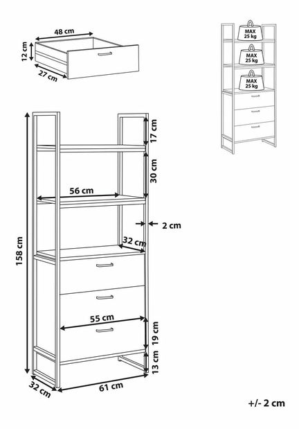Regál Temesvar (tmavé dřevo)