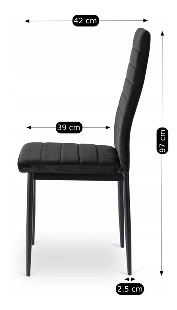  Jídelní židle Negacion (černý samet)