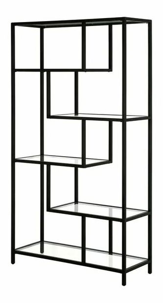 Regál Byat 30 (černá + sklo)