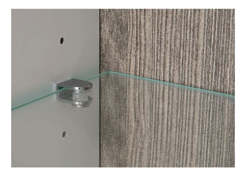 Vitrína Lymoted (bílá + dub sonoma tmavý truflový) 