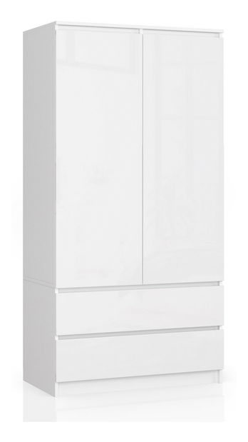 Šatní skříň Submarino (bílá + lesk bílý)