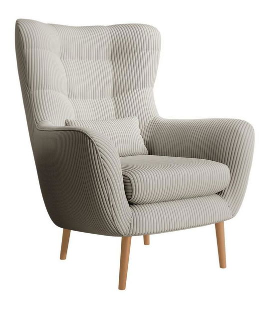 Křeslo s podnožkou Veneza VZ2 (světle šedá + buk)