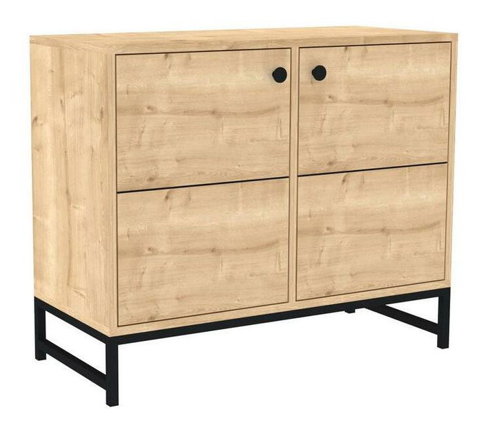 Skříňka Sunalo 2 (dub safírový + černá)