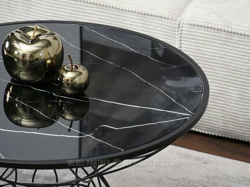 Konferenční stolek Foxy (černý mramor + černá)