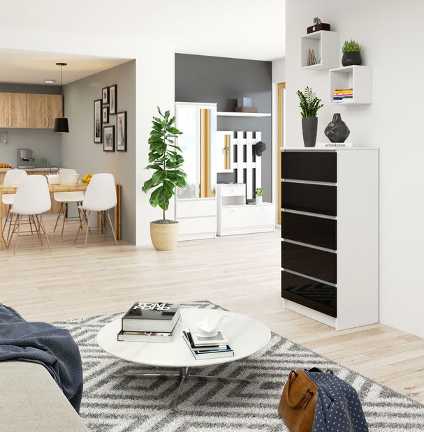 Komoda Kalista V (lesk černý)