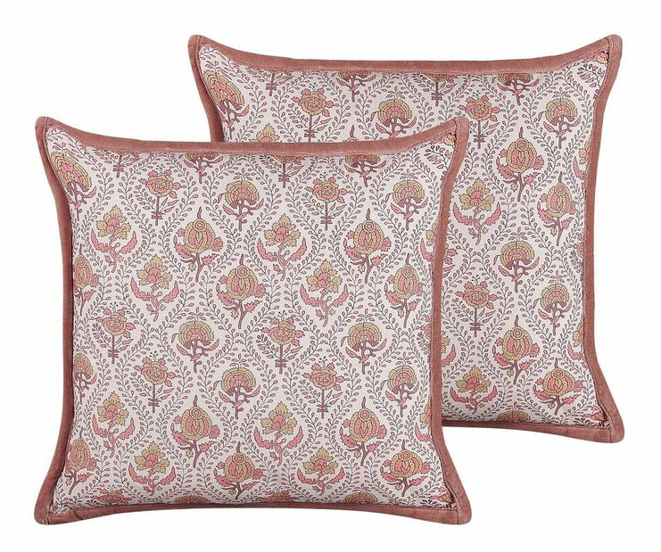 Sada 2 ozdobných polštářů 45 x 45 cm Pitea (červená)