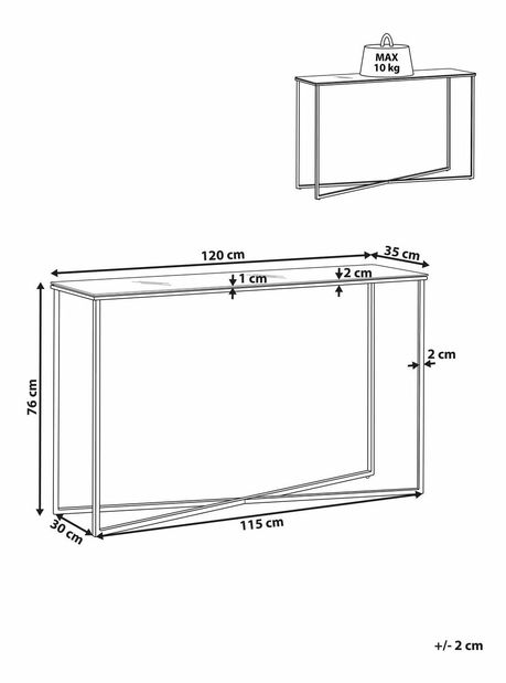 Konzolový stolek Rosey (bílá)