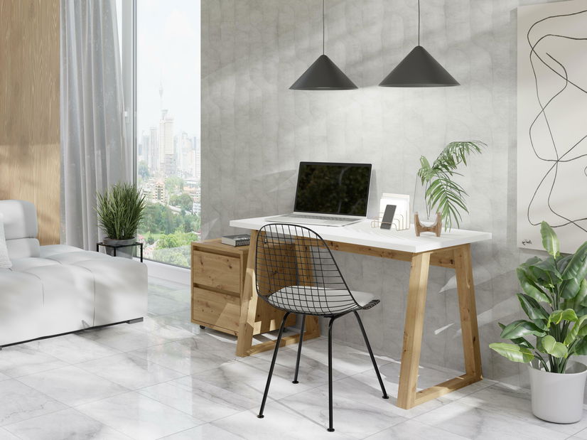 PC stolek Fentura (dub artisan + bílá)