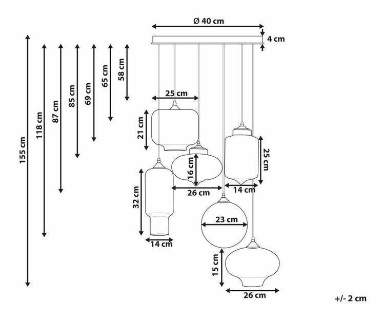Závěsné svítidlo Benny (průhledná)