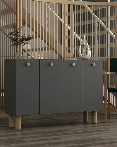 Skříňka Ilaya (antracit + zlatá)