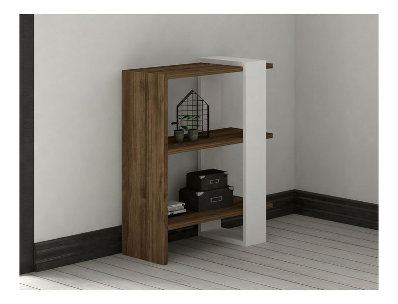 Souprava nábytku do obývacího pokoje Dutudo (ořech + bílá)