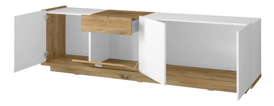 TV stolek Laree Typ 41 (dub flagstaff + lesk bílý)