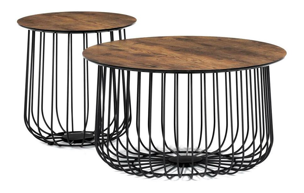 Set 2 konferenčních stolků Adelantarla (old style wood)