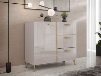 Komoda Rostasi 1D3SZ (kašmír lesklý + zlatá)