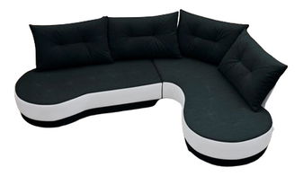 Rohová sedací souprava Adam (černá + bílá) (P)