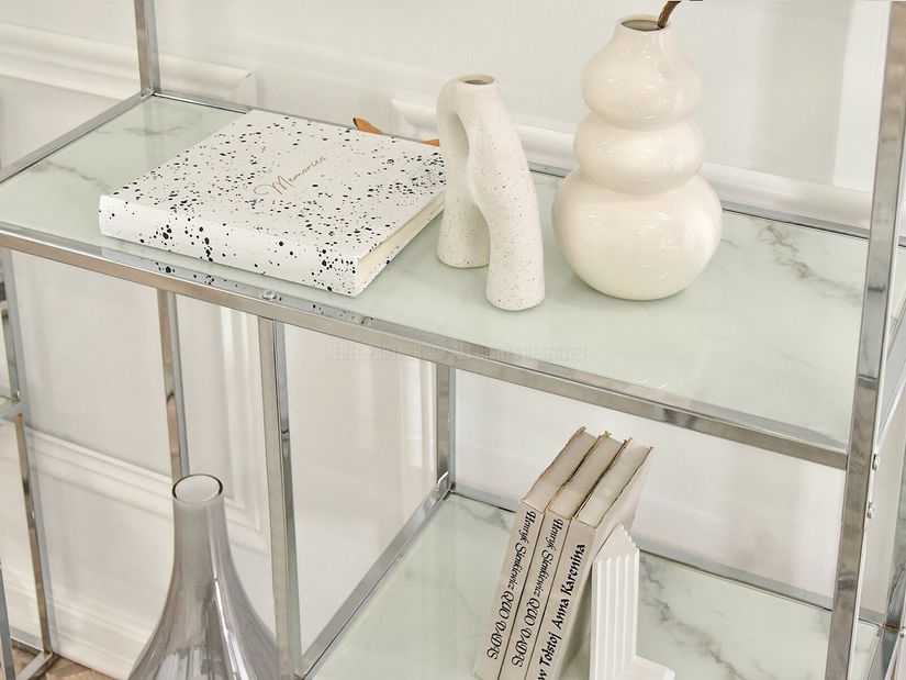 Regál Crips (bílý mramor + chromová)