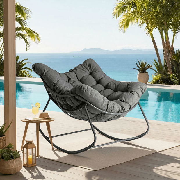 Houpací křeslo Levantado (šedá)