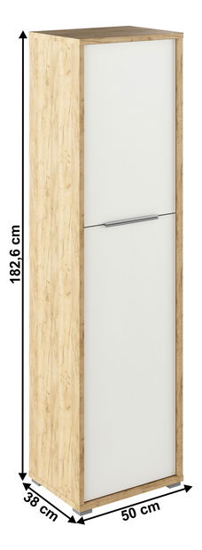 Policová skříň Rumia 08 (dub artisan + bílá)