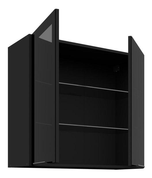 Horní kuchyňská skříňka Aaron 80 GS-72 2F (černá matná + kašmír)