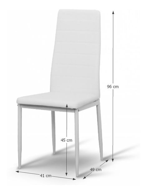St 5 ks. jídelních židel Coleta nova (bílá ekokůže) *výprodej