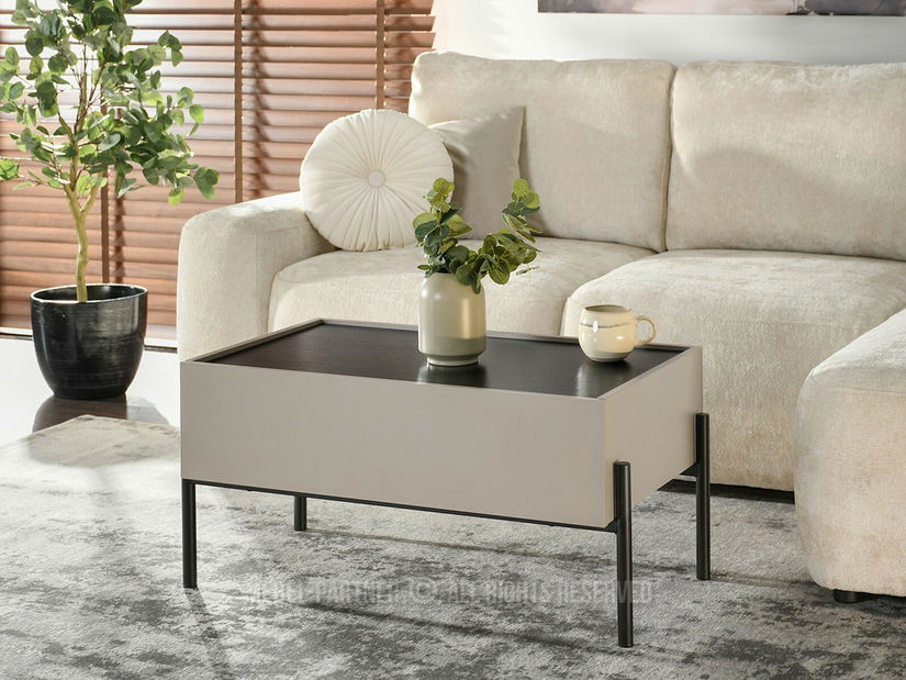 Konferenční stolek Bidart (béžová + černá)