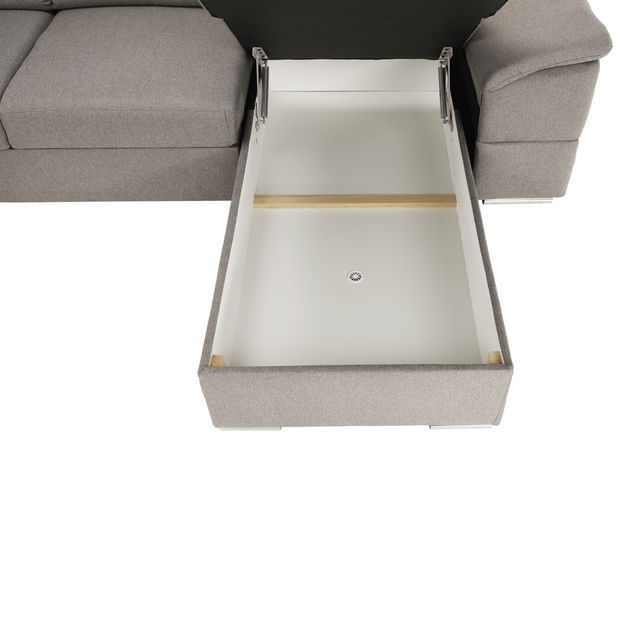 Rohová sedací souprava ve tvaru U Seglaria (šedohnědá) (P)