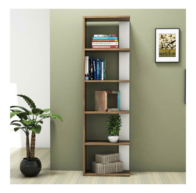 Regál Town (ořech + bílá)