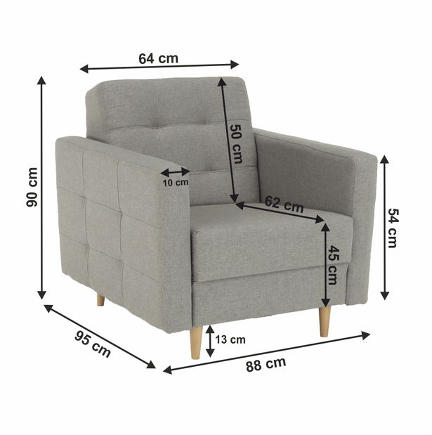 Křeslo Armendia (šedá)