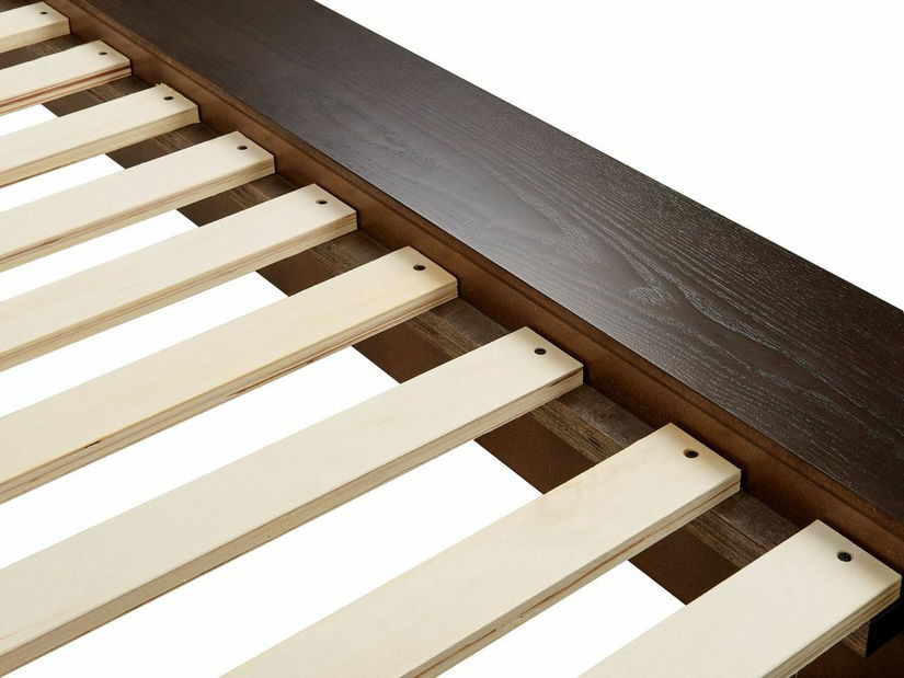 Manželská postel 180 cm ZEPHYRE (s roštem) (tmavé dřevo)
