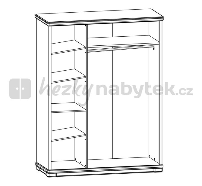 Šatní skříň BRW Charlotta SZF3D/21/16