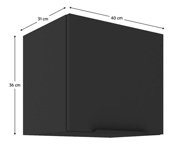 Horní kuchyňská skříňka Sobera 40 GU 36 1F (černá)