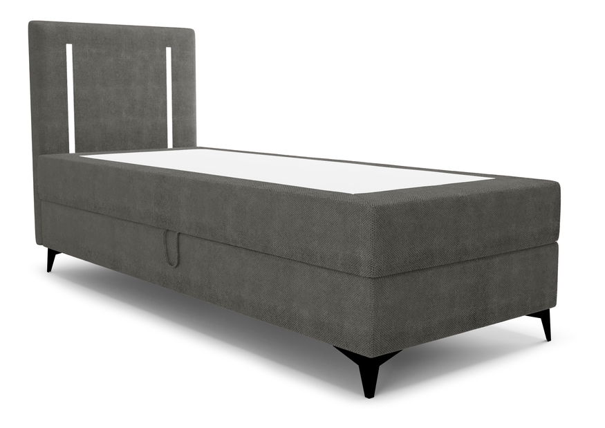 Jednolůžková postel 90 cm Ortega Bonell (tmavě šedá) (s roštem, bez úl. prostoru) (s LED osvětlením)