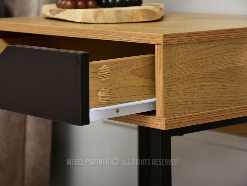 Noční stolek Emmo (dub + černá)