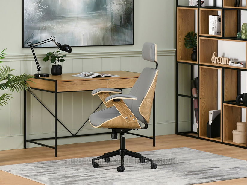 Křeslo Franc (dub šedý + černá)