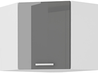 Rohová horní kuchyňská skříňka Saria 60 x 60 NAR G 60 (lesk šedý)