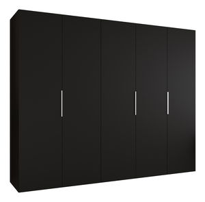 Šatní skříň 250 cm Mirabella 1 (černá + kašmír)