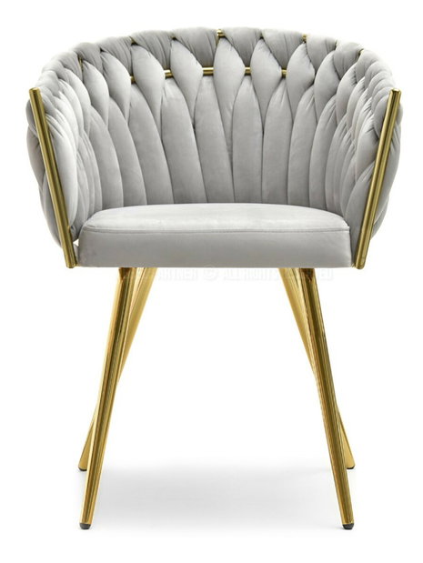 Jídelní židle Radio (šedá + zlatá)